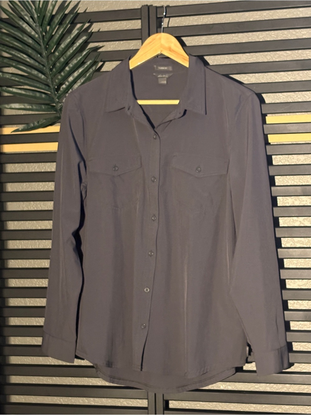 Eddie Bauer Charcoal Lightweight Button-Up Shirt Jacket